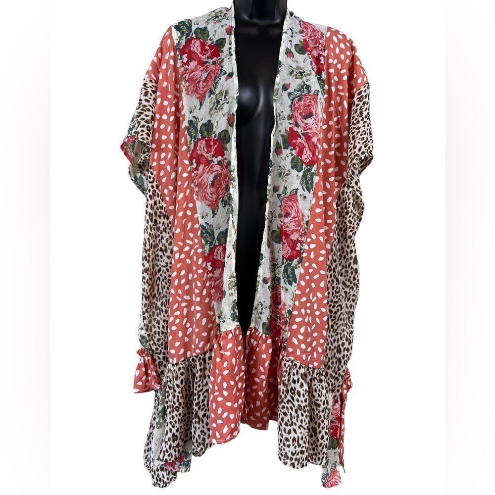 Umgee Wild Rose + Leopard Kimono